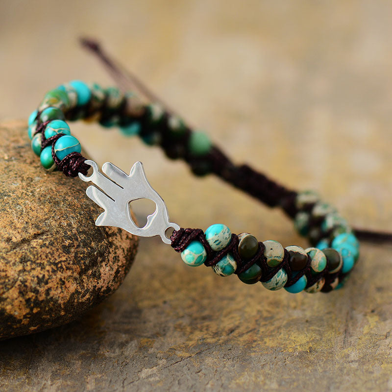 Turquoise Tranquility: Pulsera de Piedras Naturales